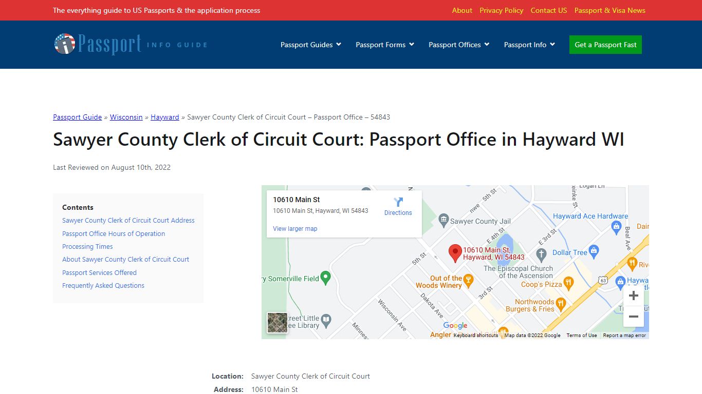 Sawyer County Clerk of Circuit Court: Passport Office in Hayward WI